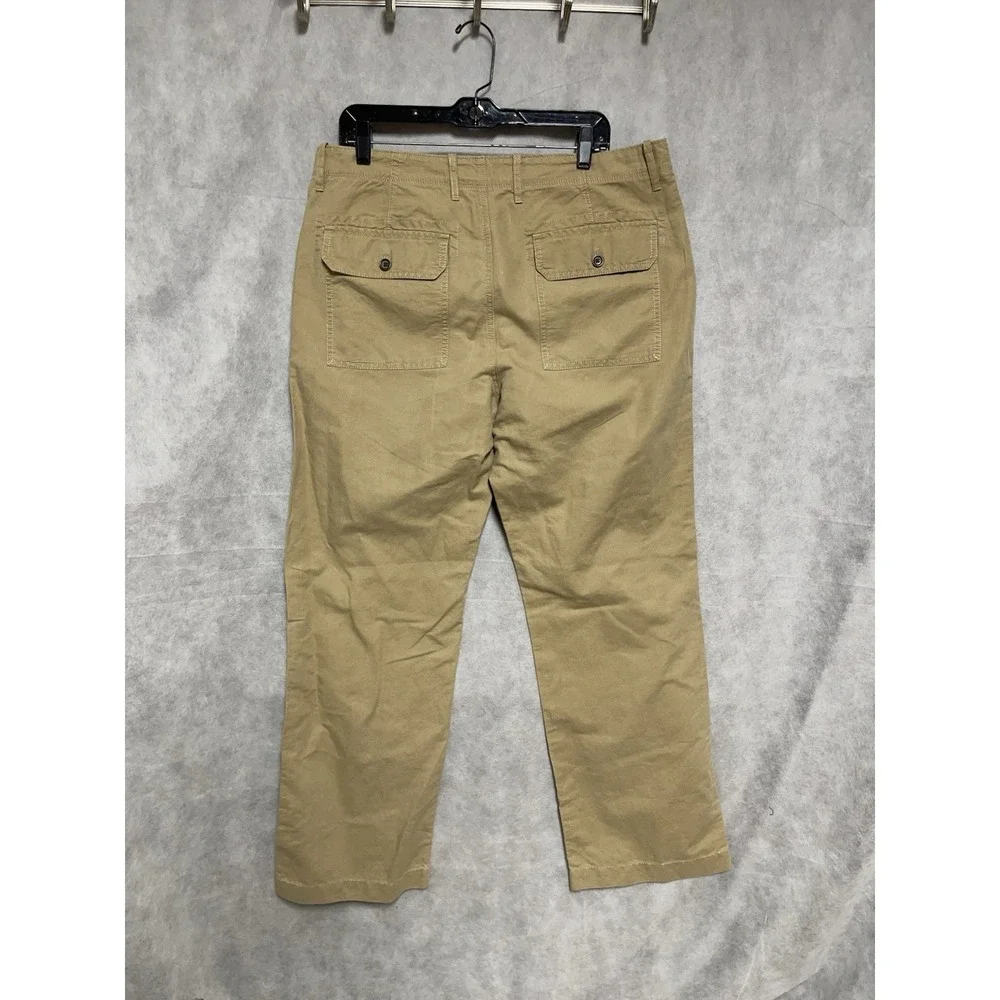 Banana Republic Pants Men 36X32 Beig Linen Cotton Button Fly Baggy Hybrid Casual